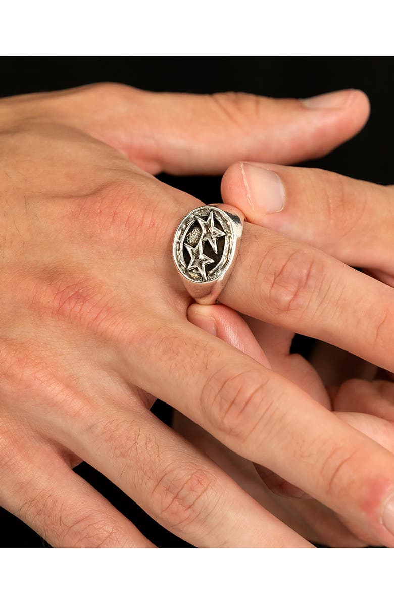 TWOJEYS Men's Icon Signet Ring, Alternate, color, Silver