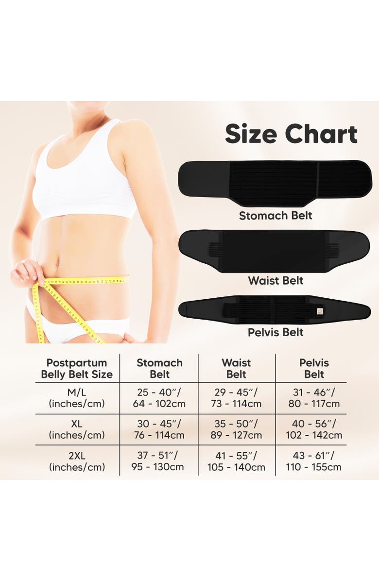 KeaBabies Revive 3-in-1 Postpartum Recovery Support Belt, Alternate, color, Midnight Black