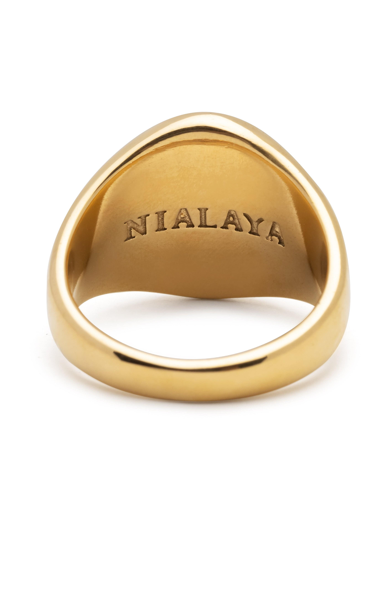 Nialaya Lion Crest Ring, Alternate, color, Gold