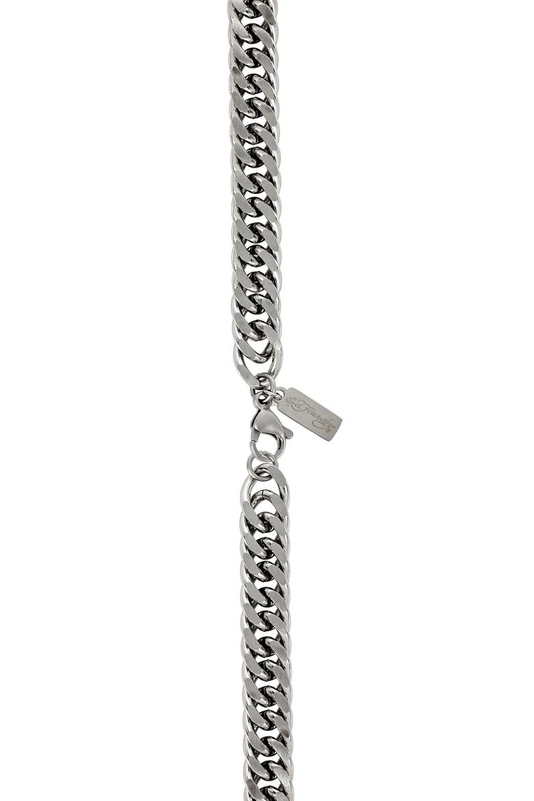 Men's Stainless Steel Curb Chain Bracelet, Alternate, color, SILVER