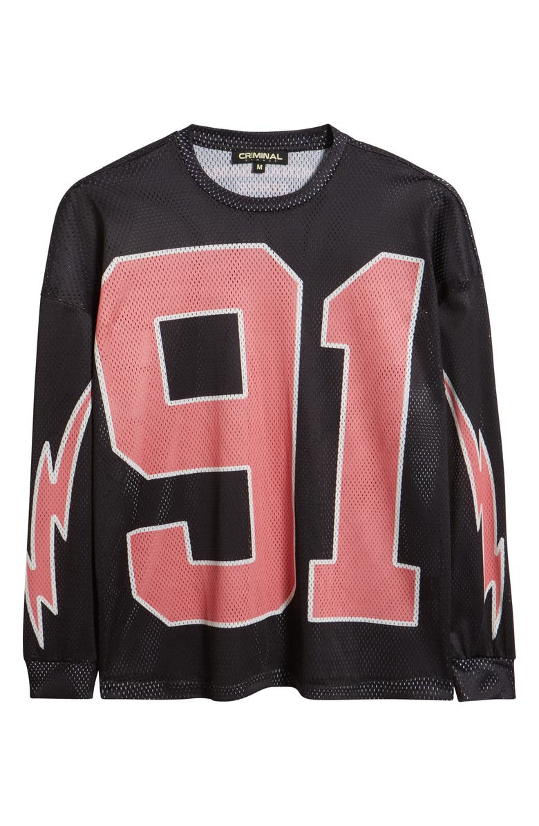 CRIMINAL DAMAGE 91 Mesh Long Sleeve T-Shirt, Alternate, color, Caviar/Coral