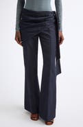 Zimmermann Valiant Draped Denim Flare Leg Pants