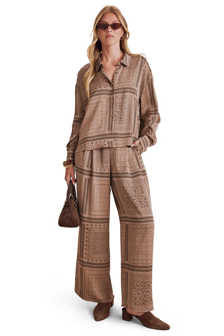 Clara Button-Up Shirt, Alternate, color, TAUPE