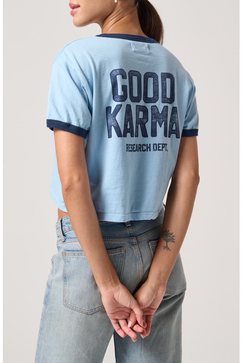 Good Karma 777 Graphic Cropped T-Shirt, Alternate, color, BLUE MIST