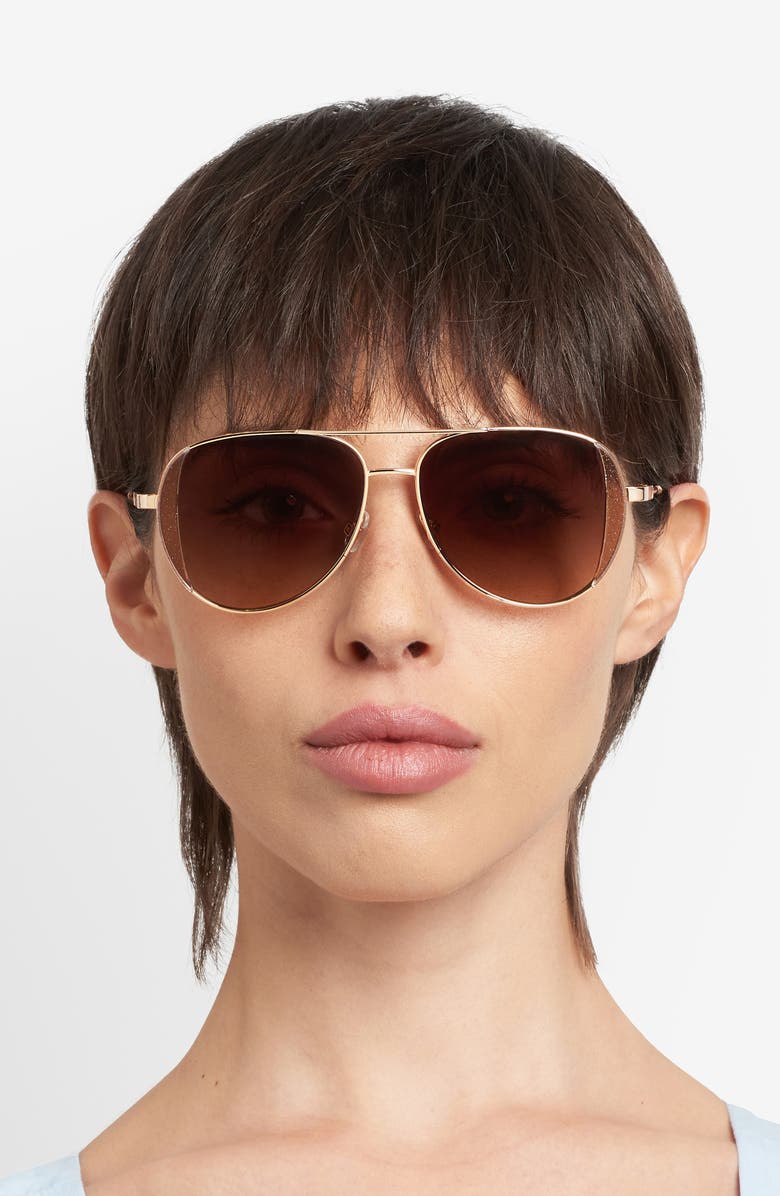 Kate Spade New York navigator 53mm aviator sunglasses, Alternate, color, 