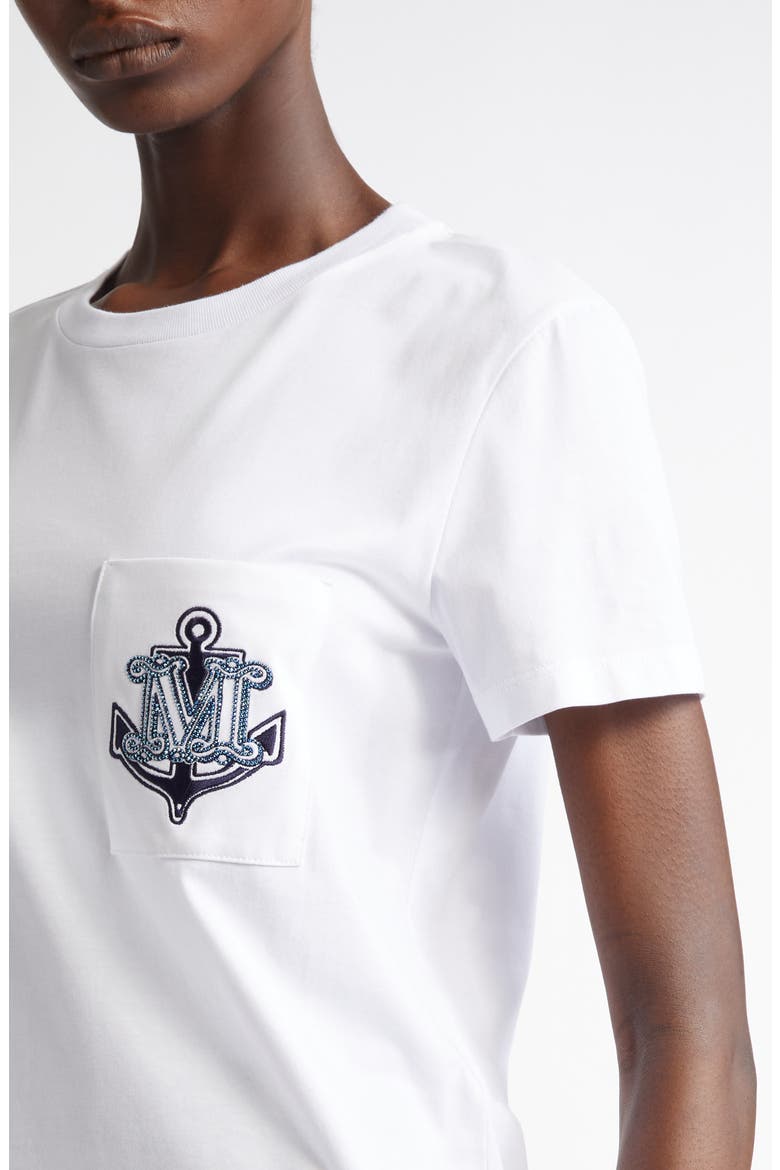 Acacia Anchor Crystal Embellished Logo Cotton Graphic T-Shirt, Alternate, color, WHITE/ BLUE