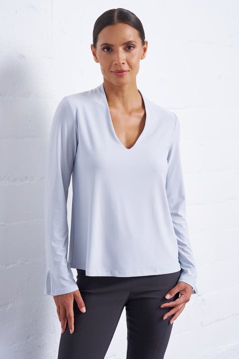 Luxe Stretch Long Sleeve V-Neck Top