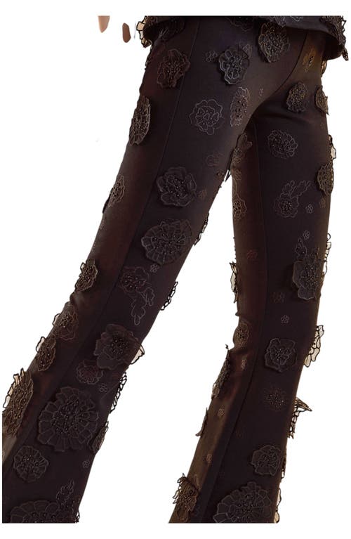 Cynthia Rowley Pop Floral Applique Pant In Brown