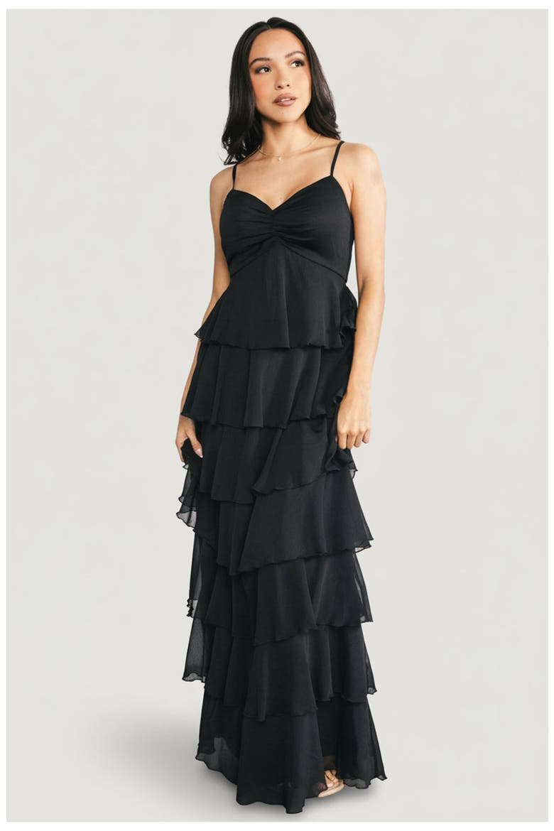 Tiana Tiered Maxi Dress, Main, color, Black