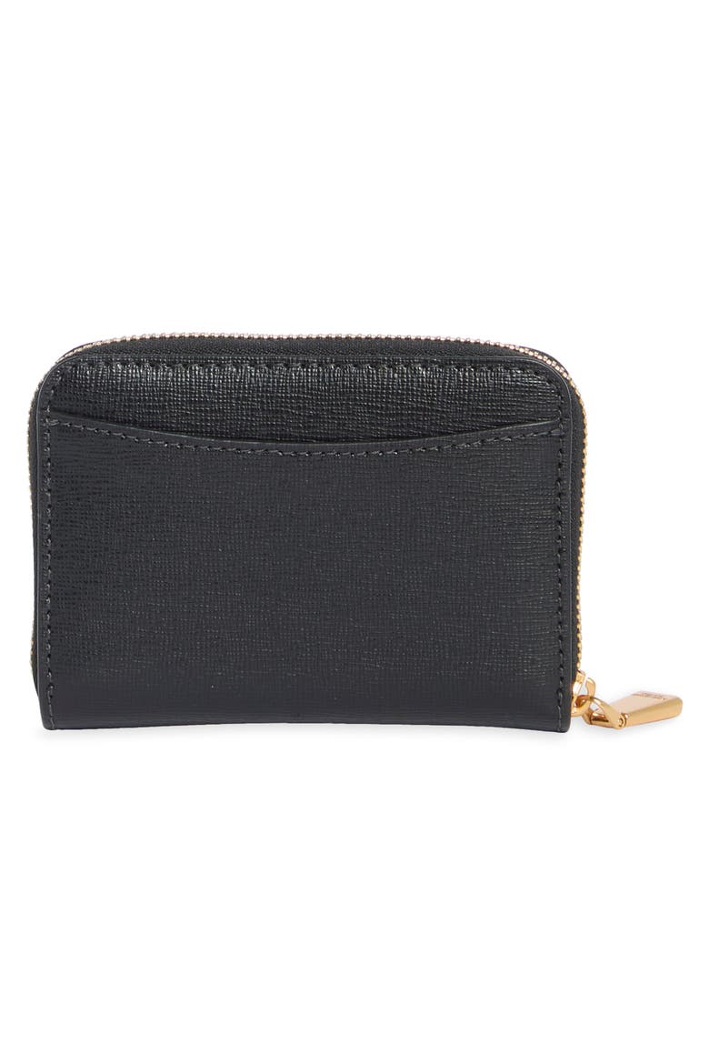Morgan Saffiano Leather Zip Card Case, Alternate, color, BLACK