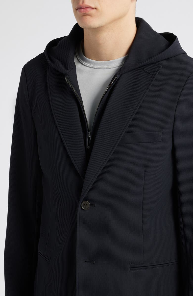 Emporio Armani Stretch Nylon Blazer with Removable Hooded Bib, Alternate, color, 
