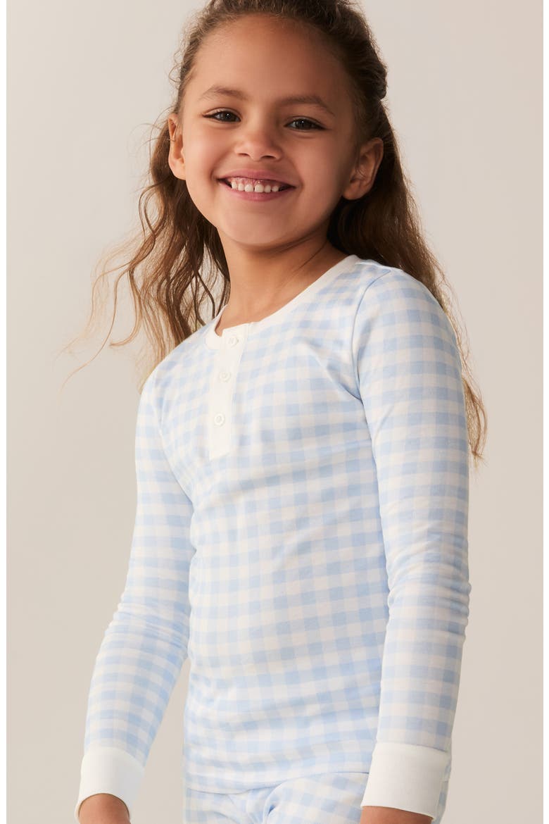 Fitted Check Pajamas, Alternate, color, BLUE