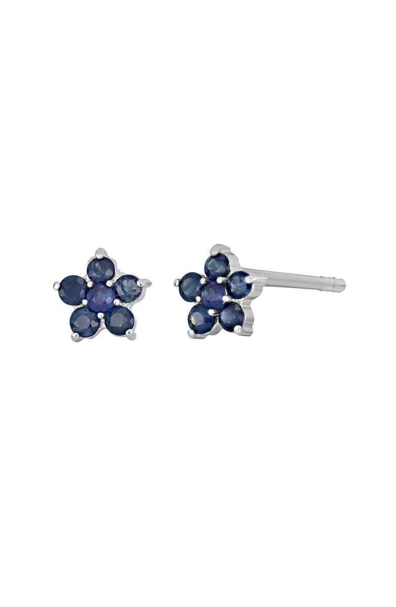 Bony Levy El Mar 18K White Gold Sapphire Flower Stud Earrings, Main, color,