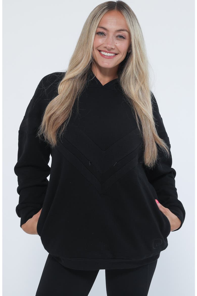 Isabella Organic Nursing and Pregnancy Hoodie, Alternate, color, Noir