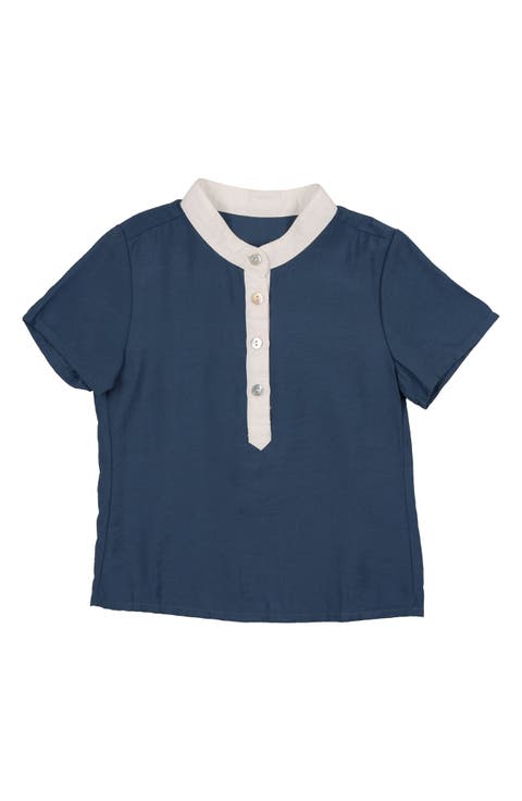 Dotted Mock Neck Henley (Baby)