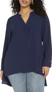 ELOQUII Mandarin Collar Tunic