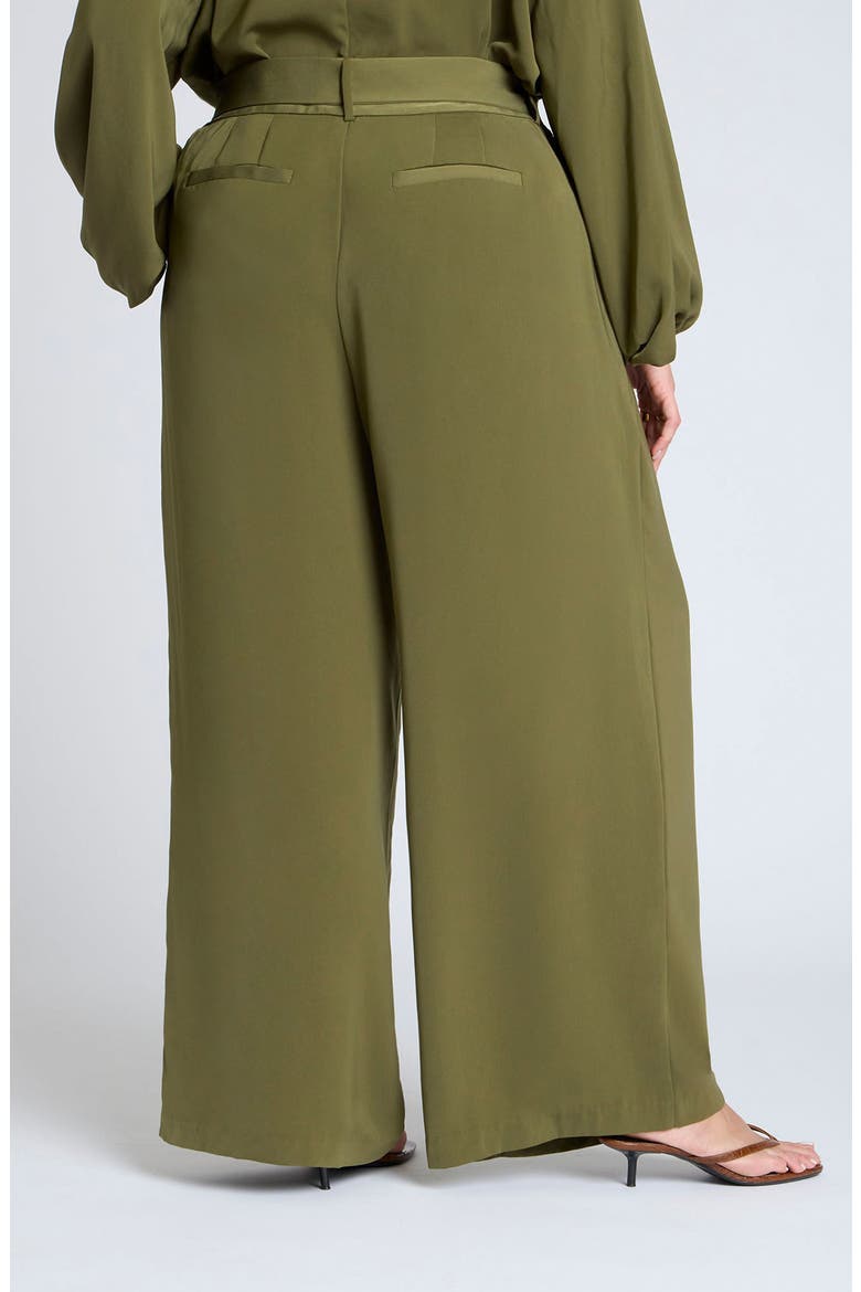 Belted Wide Leg Pants, Alternate, color, BRONZE GREEN
