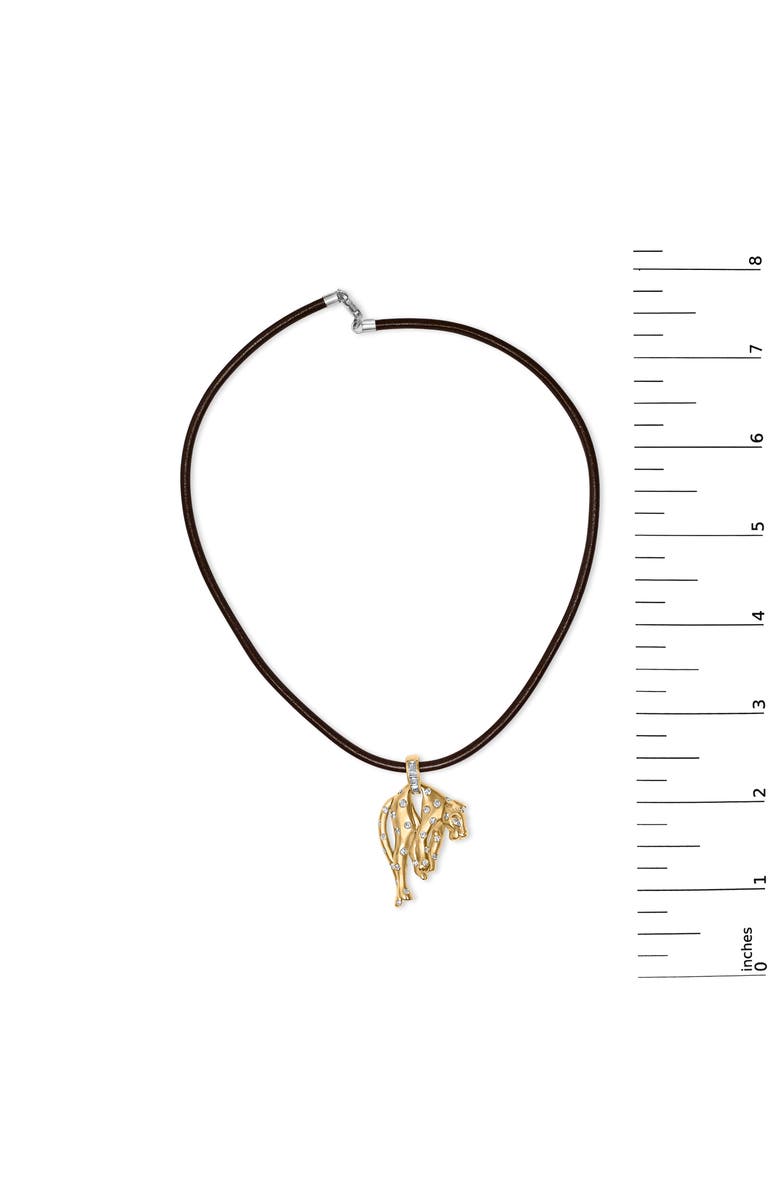 Haus of Brilliance 18K 1.00 Cttw Diamond Cat and Bail Pendant Necklace Collar with Matte Finish, Alternate, color, Yellow