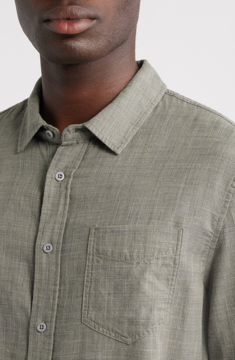 Rails Wyatt Microcheck Cotton Button-Up Shirt, Alternate, color, Spruce Etch
