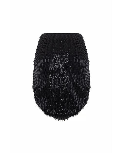 Theo The Label Kleio Sequin Skirt In Black