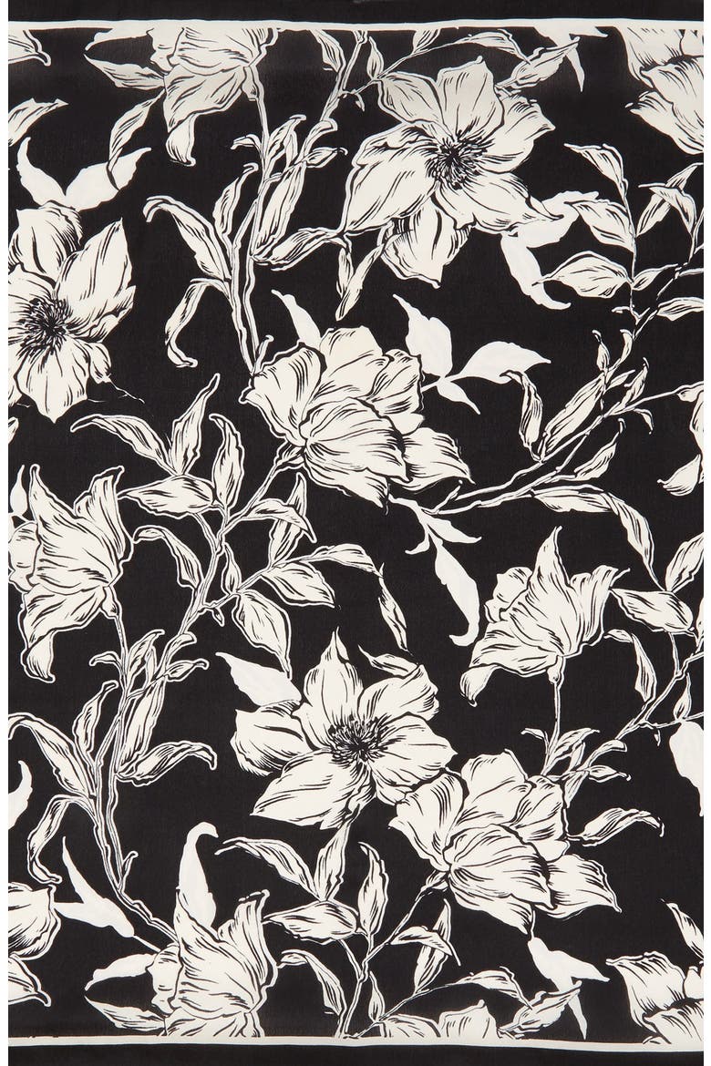 Bella Floral Square Silk Scarf, Alternate, color, BLACK COMBO