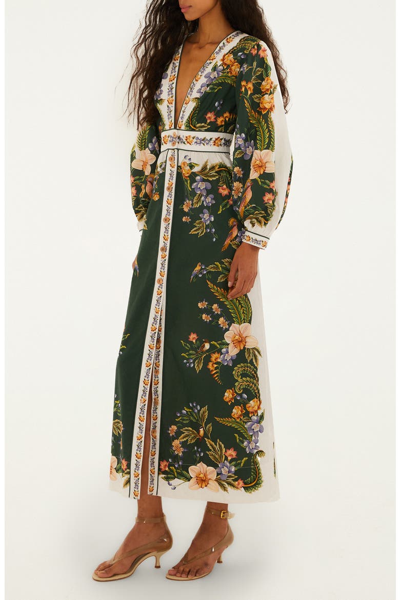 green floral devore long sleeve maxi dress Dokotoo Green Boho Floral Dress for Women Trendy V Neck Long Lantern Sleeve Elastic Cuffs Maxi Dresses Casual Ruffle Layered Flowy Fall Long Dresses,