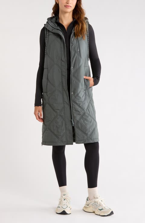 Long Hooded Puffer Vest