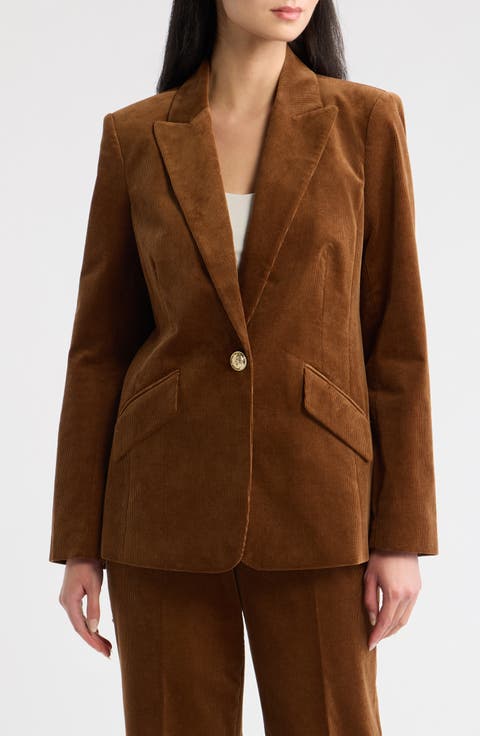 One-Button Corduroy Jacket