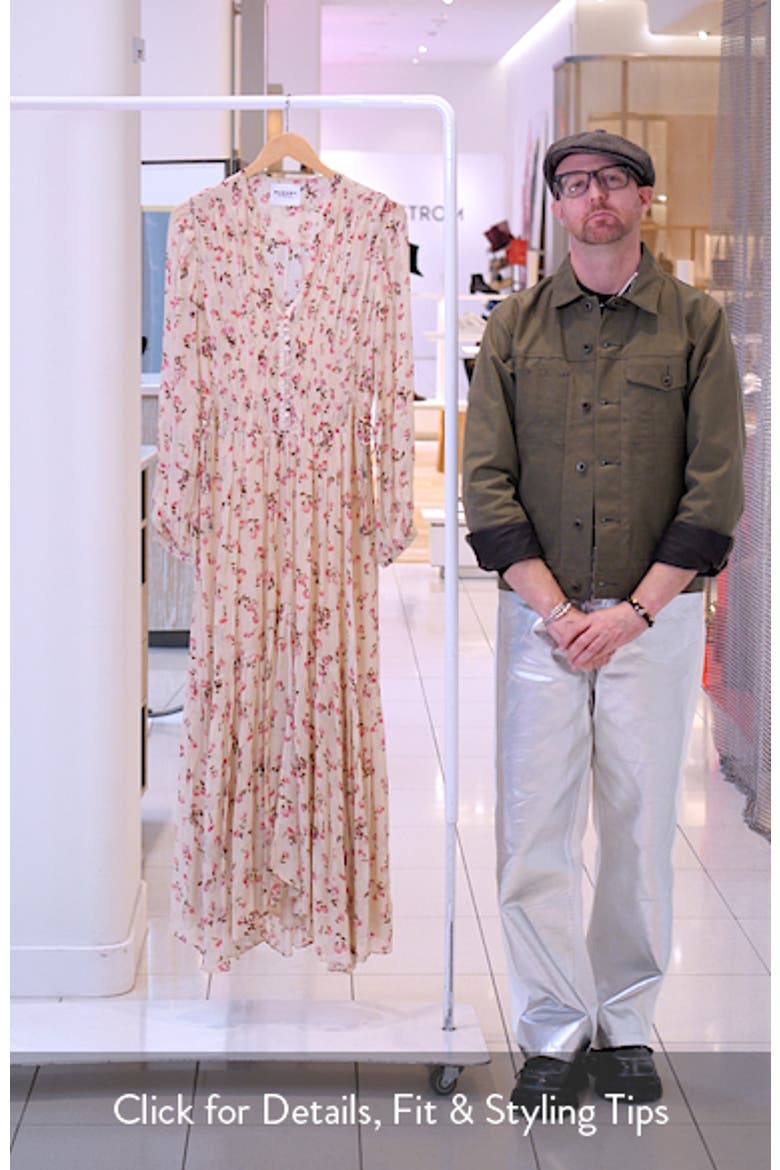 Briane Floral Plunge Neck Tie Waist Maxi Dress video