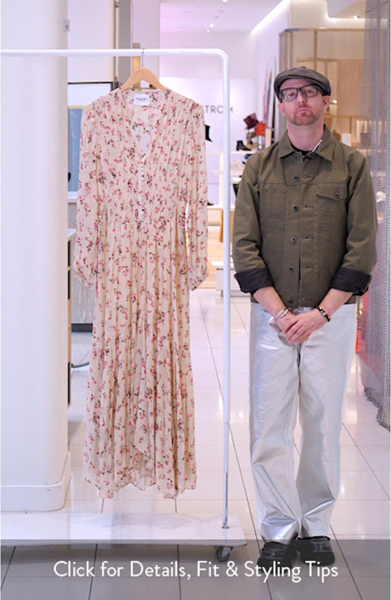 Briane Floral Plunge Neck Tie Waist Maxi Dress, sales video thumbnail