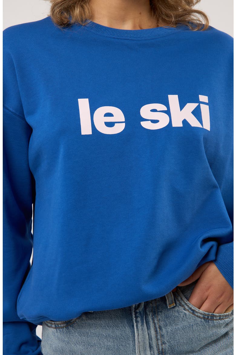 Le Ski Cotton Graphic Sweatshirt, Alternate, color, BLUE