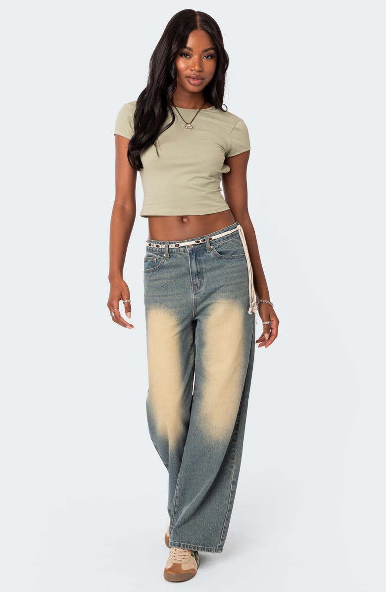 EDIKTED Braya Low Rise Baggy Jeans, Alternate, color, 