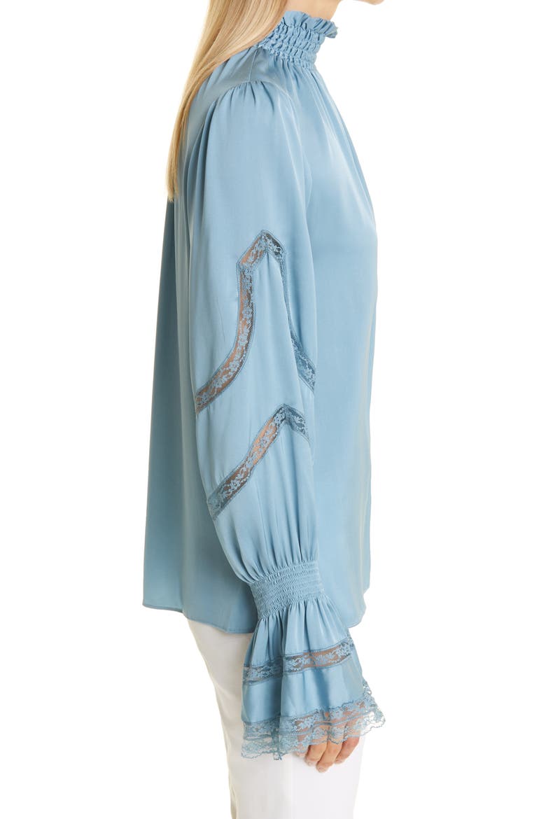 Elsie Stretch Silk Blouse, Alternate, color, DUSTY SKY