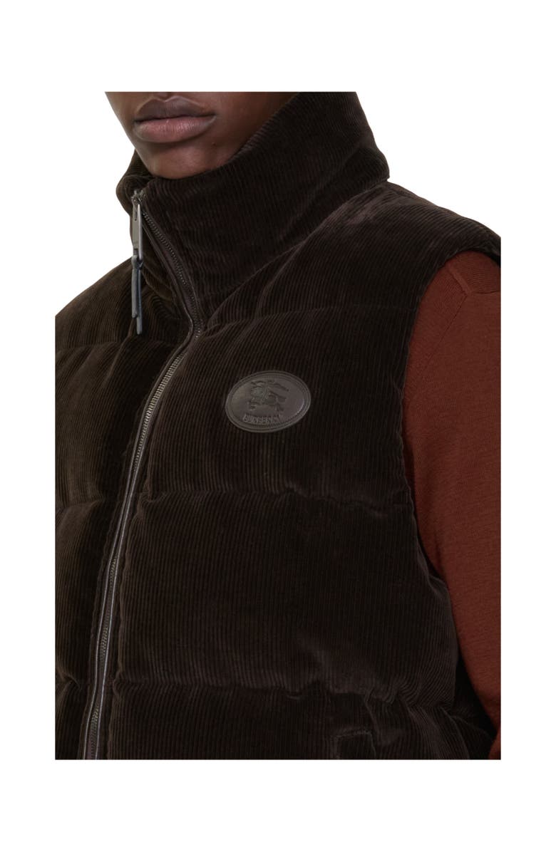 Burberry Corduroy Puffer Gilet, Alternate, color, Clove Brown