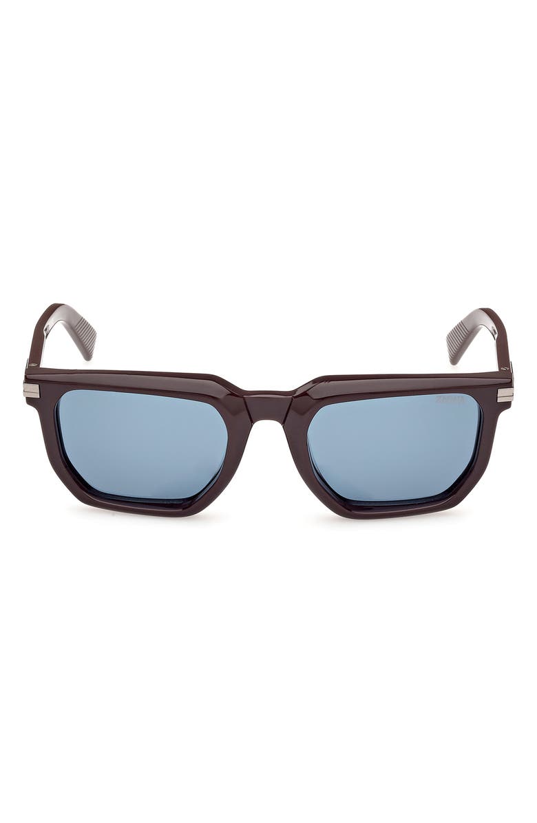 ZEGNA 54mm Rectangular Sunglasses, Main, color, 