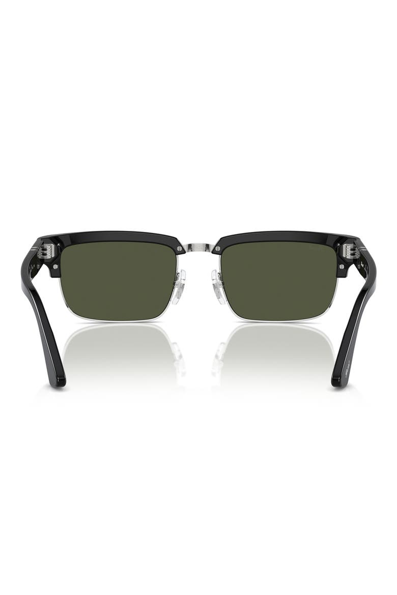 56mm Rectangular Sunglasses, Alternate, color, BLACK GREEN