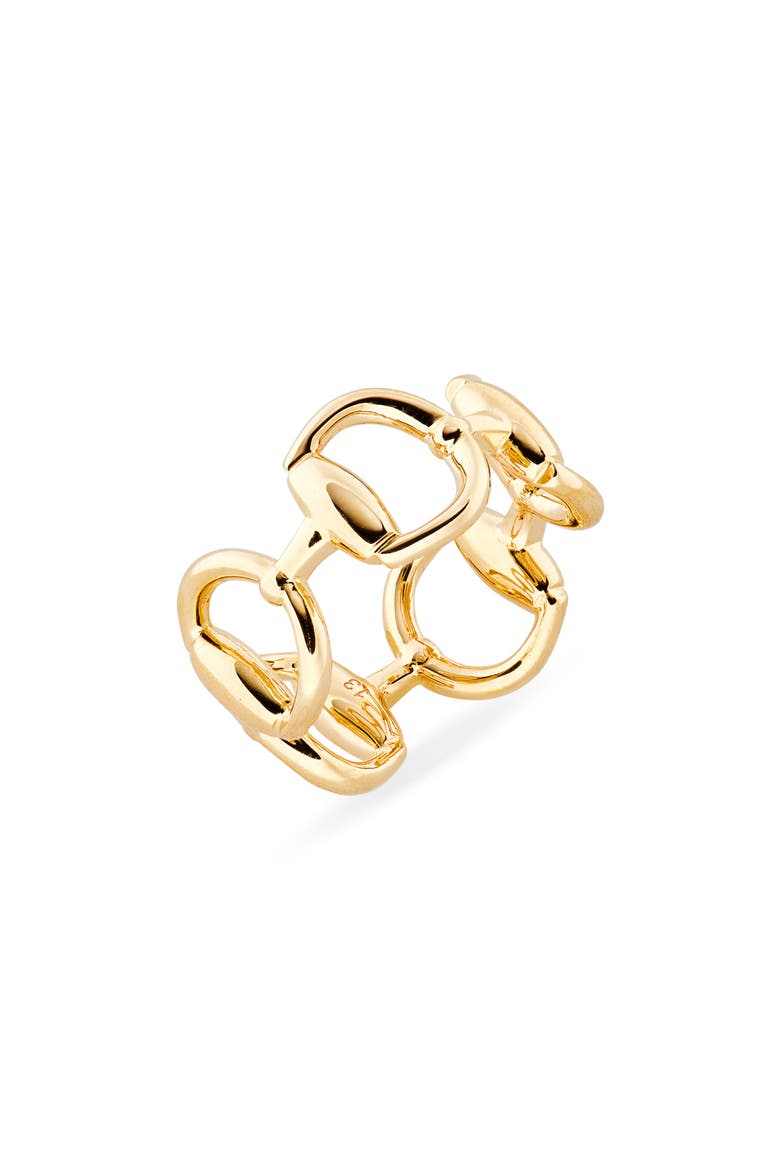 Horsebit Ring, Main, color, YELLOW GOLD