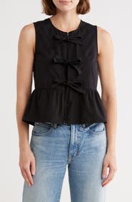 Vigoss Tie Front Peplum Top