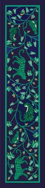 Jessie Zhao New York Leopards In The Verdant Wild Oblong Silk Scarf
