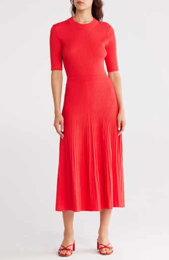 Elie Tahari Kaya Rib Midi Sweater Dress