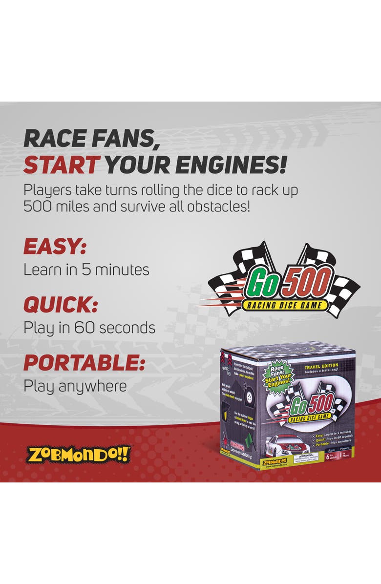 Zobmondo!! Go500 Car Racing Dice Game, Alternate, color,