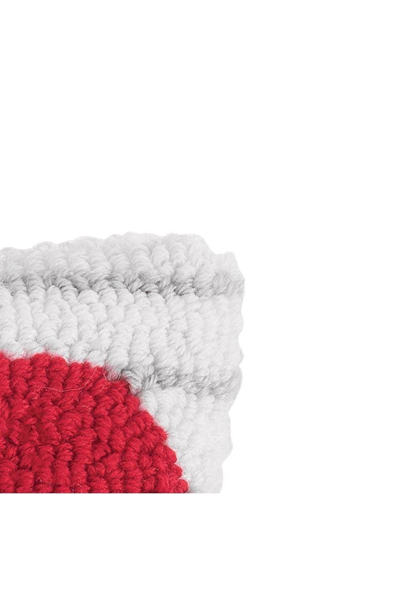 Heart Stripe Mini Valentine's Day Hooked Accent Pillow 8" x 8", Alternate, color, Red