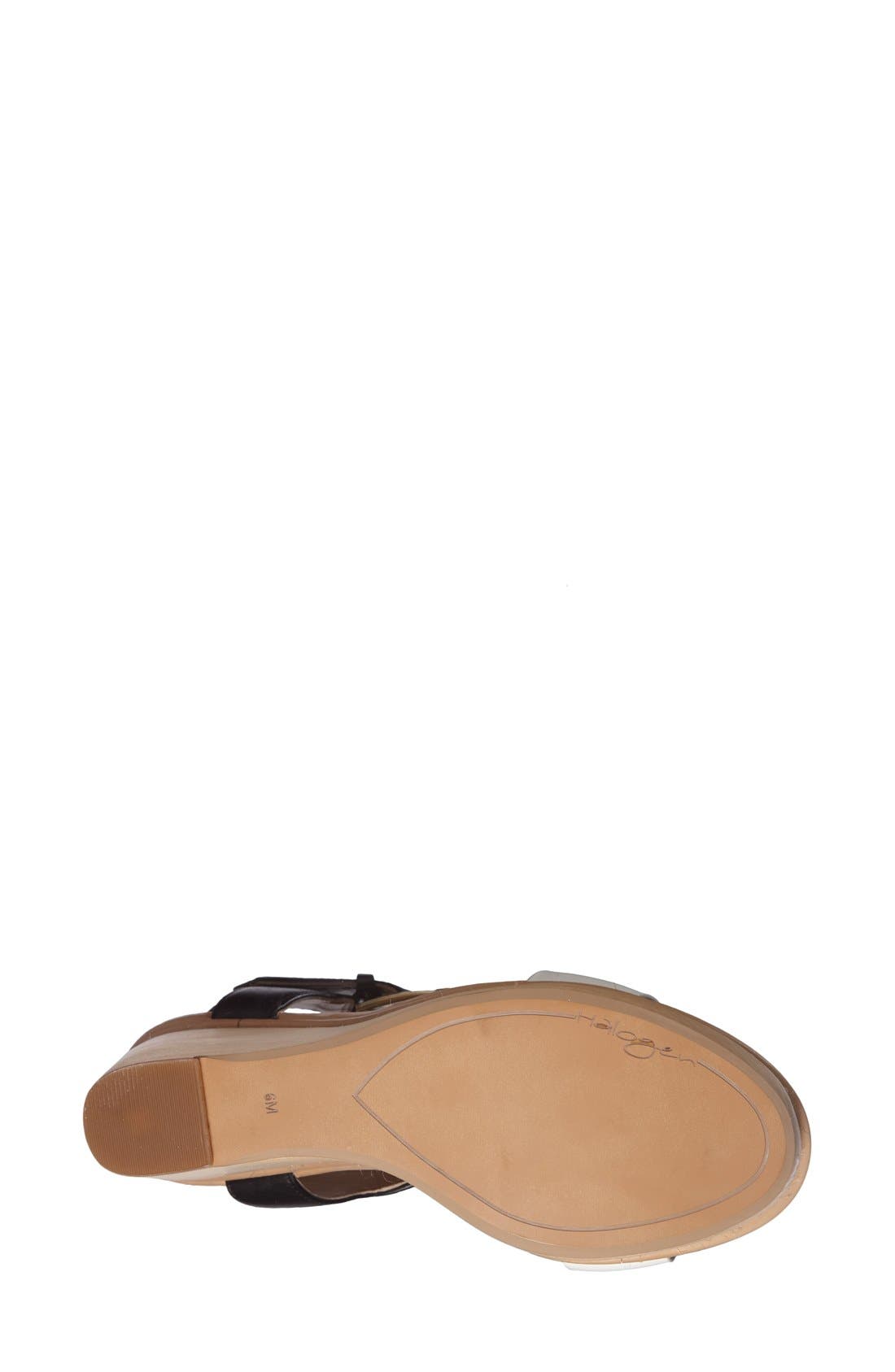 HALOGEN JANAE WEDGE SANDAL, Alternate, color, WHITE/BLACK