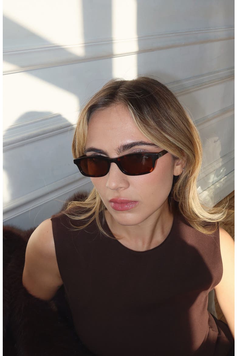 Joey Square Polarized Sunglasses, Alternate, color, Brown