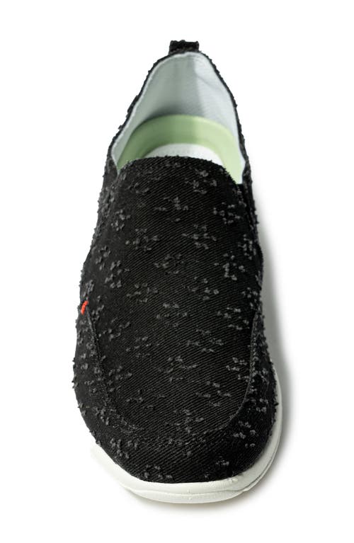 Minnetonka Expanse Slip-on Sneaker In Black Distressed Denim