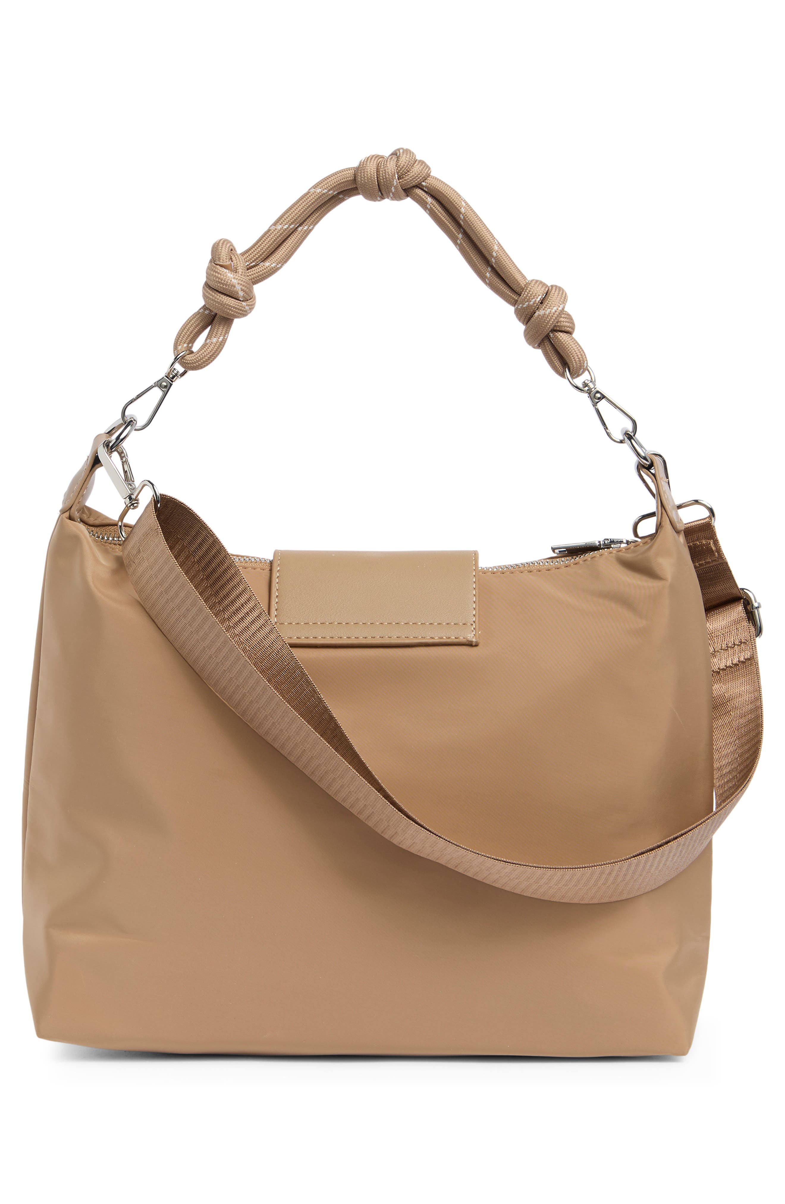 Nylon Flap Crossbody Bag, Alternate, color, BEIGE