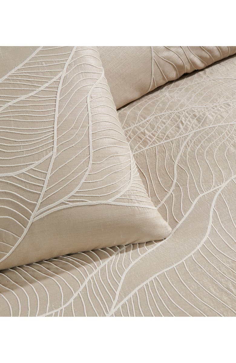 DONNA KARAN Dusk Embroidered Duvet Cover, Alternate, color, Taupe