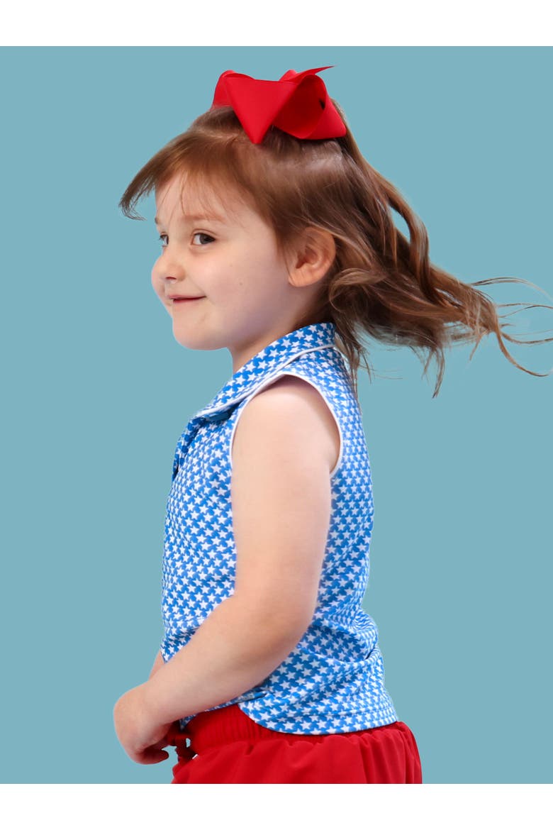 UPF50+ Sleeveless Polo Active Top, Alternate, color, Tiny Blue Stars