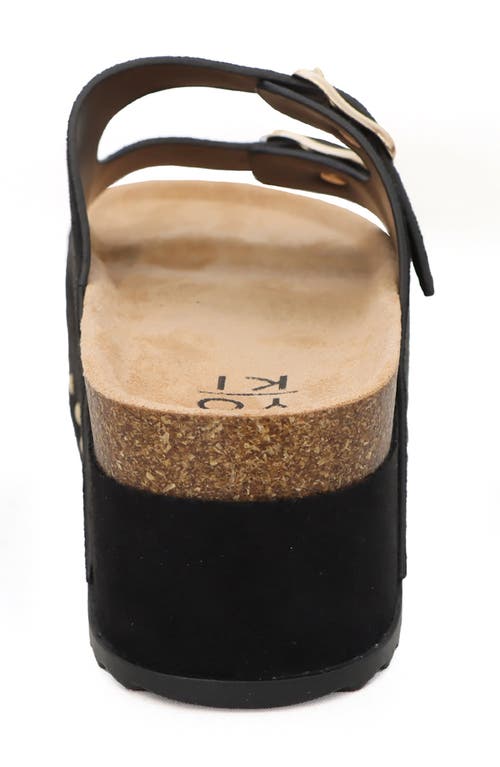 Yoki Camila Platform Slide Sandal In Black