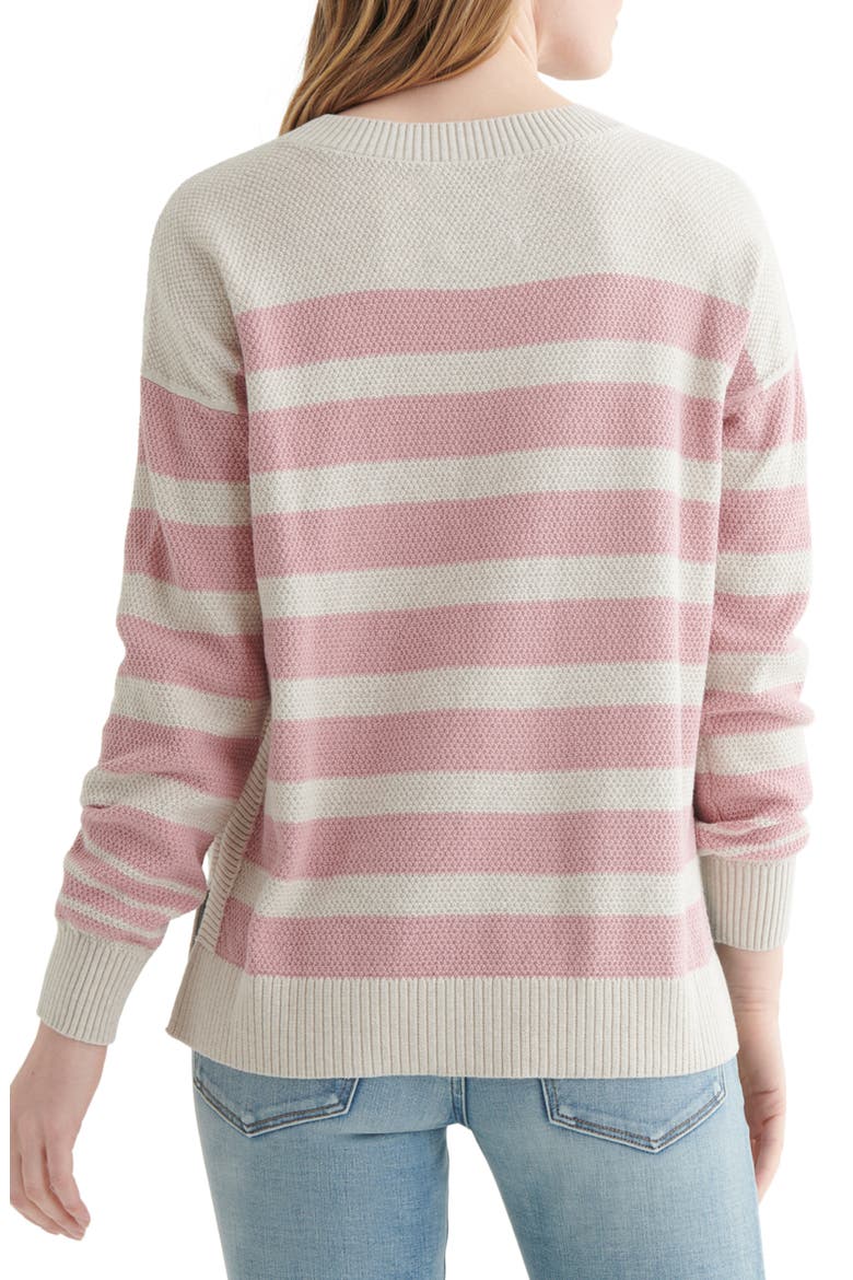 Textured Cotton Sweater, Alternate, color, PINK STRIPE